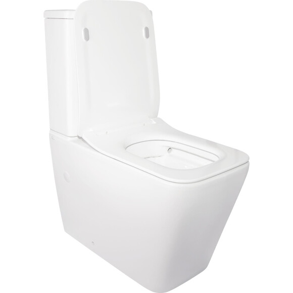 Безободковый унитаз-компакт Qtap Crow QT05222170W (с сиденьем), фото 3