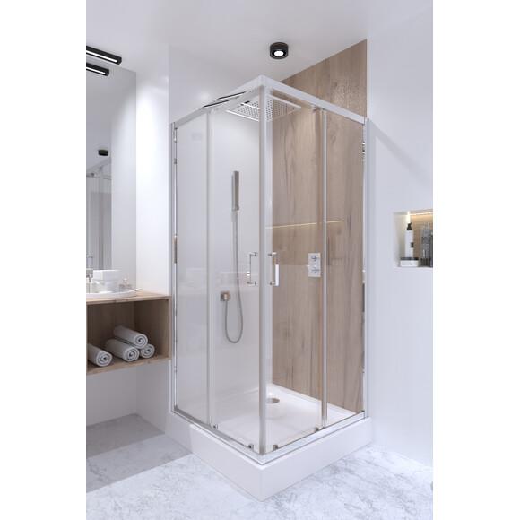 Душова кабіна Qtap Taurus CRM1099SC6 (TAUCRM1099SC6, 90x90 см, скло прозоре, профіль хром), фото , изображение 3