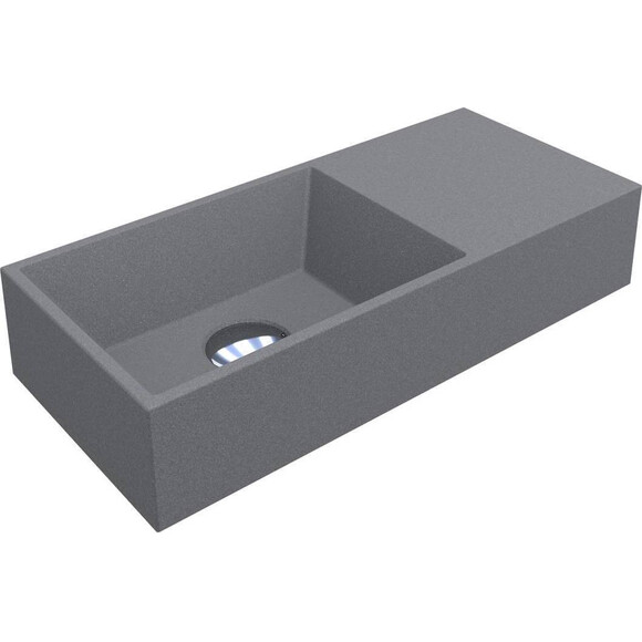 Раковина Miraggio Copper 500 Mirastone gray 0002476 (50x22 см, серая матовая, с крылом), Доступные размеры: 50 x 22, Цвет производителя: серый, Технология производства: Mirastone, фото 