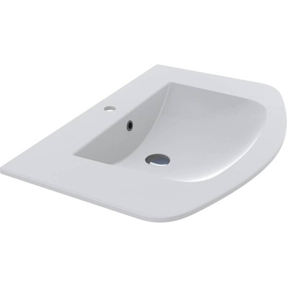 Раковина Miraggio Dea 800 Miramarble Matt 0002452 (80x54 см, біла матова, з крилом), Доступні розміри: 80 x 15, Колір виробника: білий матовий, Технологія виробництва: Miramarble Matt, фото 