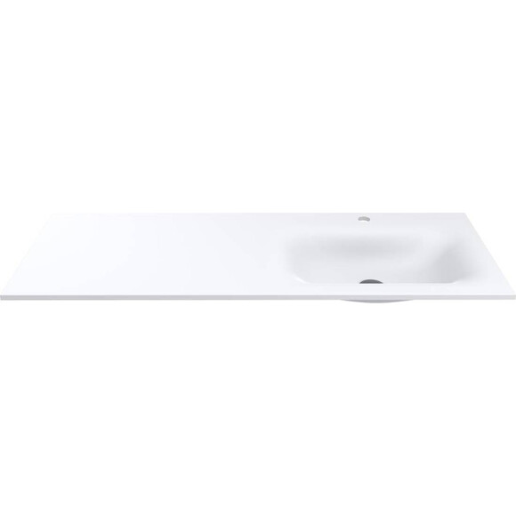 Раковина-стільниця Miraggio Jessel 1200 R Miramarble Matt 0002280 (120x45 см, біла матова, з крилом), Доступні розміри: 120 x 45 R, Колір виробника: білий матовий, Технологія виробництва: Miramarble Matt, фото , изображение 3