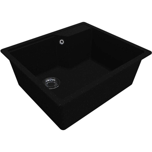 Мойка для кухни Miraggio Lisa black 0002249 (55x49 см, черная, кварцевая, с сифоном), Цвет производителя: черный, фото 7