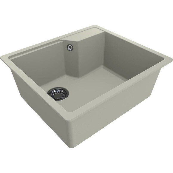 Мойка для кухни Miraggio Lisa jasmine 0002240 (55x49 см, жасмин, кварцевая, с сифоном), Цвет производителя: жасмин, фото 2