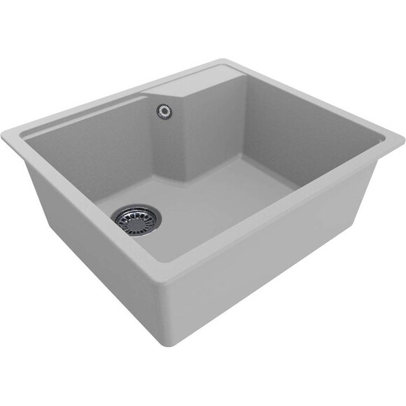 Мийка для кухні Miraggio Lisa white 0002243 (55x49 см, біла, кварцова, з сифоном), Колір виробника: білий, фото , изображение 2