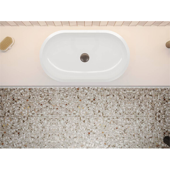 Раковина Miraggio Mark 625 Miramarble 0002687 (62x36 см, чаша), Доступні розміри: 63 x 36, Колір виробника: білий глянець, Технологія виробництва: Miramarble, фото , изображение 4