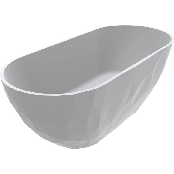 Мраморная ванна Miraggio с Miramarble Matt 0002251 (165x76 см, белая матовая, отдельностоящая), Цвет производителя: белый матовый, Технология производства: Miramarble Matt, фото 4