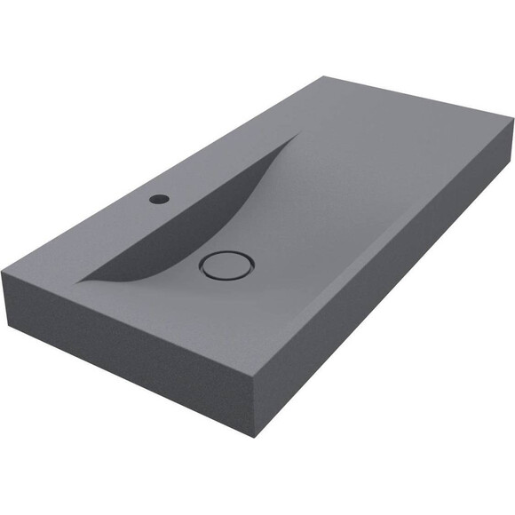 Раковина Miraggio Viola 1000 L Mirastone gray 0002667 (100x46 см, серая матовая, с крылом), Доступные размеры: 100 x 46 L, Цвет производителя: серый, Технология производства: Mirastone, фото 