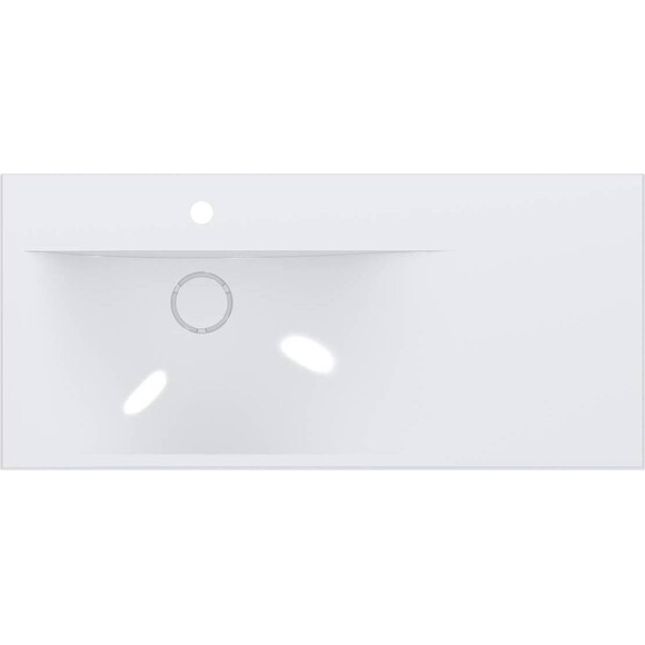 Раковина Miraggio Viola 1000 L Miramarble 0002658 (100x46 см, з крилом), Доступні розміри: 100 x 46 L, Технологія виробництва: Miramarble, Колір виробника: білий глянець, фото , изображение 4