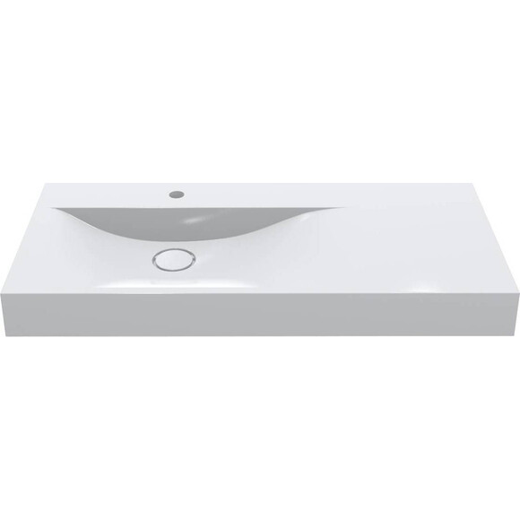 Раковина Miraggio Viola 1000 L Miramarble 0002658 (100x46 см, з крилом), Доступні розміри: 100 x 46 L, Технологія виробництва: Miramarble, Колір виробника: білий глянець, фото , изображение 2