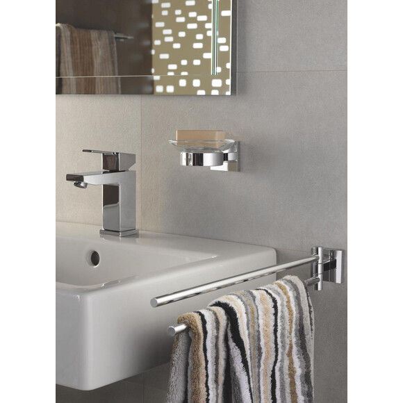 Держатель для полотенец Grohe QuickFix Start Cube 40976000 (двойной поворотный), Цвет производителя: хром, фото 2