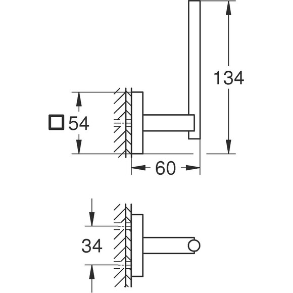 Держатель для туалетной бумаги Grohe QuickFix Start Cube 40979000 (для запасного рулона), Цвет производителя: хром, фото 6