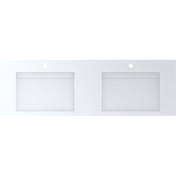 Двойная раковина Miraggio Agness 1500 Mirasoft 0001060 (150x47 см, белая матовая), Доступные размеры: 151 x 48, Цвет производителя: белый матовый, Технология производства: Mirasoft Technology, фото 3