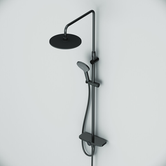 Душевая система Am.Pm Like F0780222 (черная матовая, с полочкой, без смесителя), Цвет производителя: черный матовый, фото 11