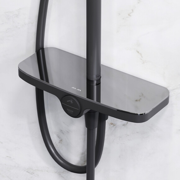 Душевая система Am.Pm Like F0780222 (черная матовая, с полочкой, без смесителя), Цвет производителя: черный матовый, фото 4