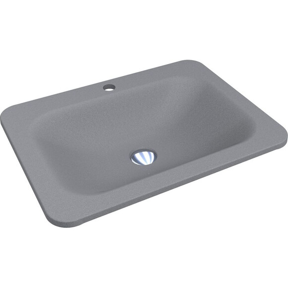 Раковина Miraggio California Mirastone gray 0000387 (61x45 см, серая матовая), Цвет производителя: серый, Технология производства: Mirastone, фото 