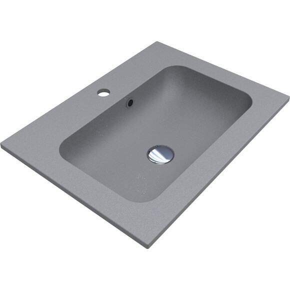 Раковина Miraggio Della 600 Mirastone gray 0000988 (60x45 см, сіра матова), Доступні розміри: 60 x 45, Колір виробника: сірий, Технологія виробництва: Mirastone, фото 