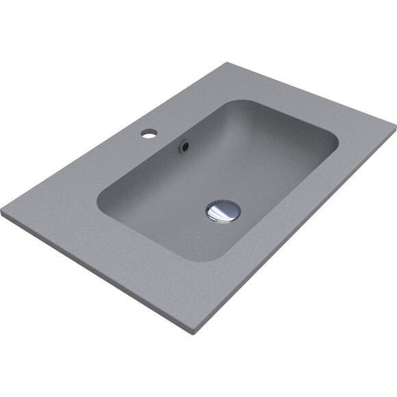 Раковина Miraggio Della 700 Mirastone gray 0000986 (70x45 см, сіра матова), Доступні розміри: 70 x 45, Колір виробника: сірий, Технологія виробництва: Mirastone, фото 