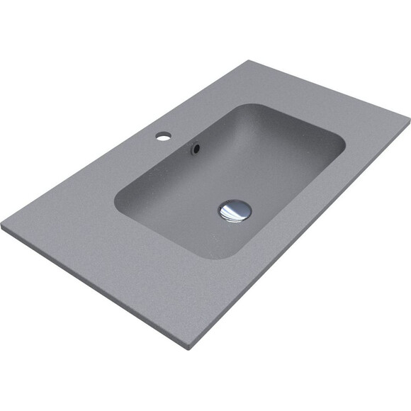 Раковина Miraggio Della 800 Mirastone gray 0000943 (80x45 см, серая матовая, с крылом), Доступные размеры: 80 x 45, Технология производства: Mirastone, Цвет производителя: серый, фото 