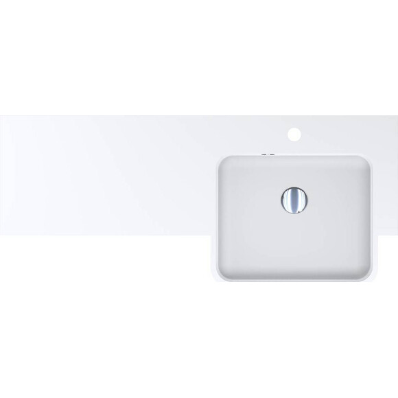 Раковина-стільниця Miraggio Fontana R Miramarble Matt 0001894 (104x45 см, біла матова, з крилом), Доступні розміри: 104 x 45 R, Колір виробника: білий матовий, Технологія виробництва: Miramarble Matt, фото , изображение 3