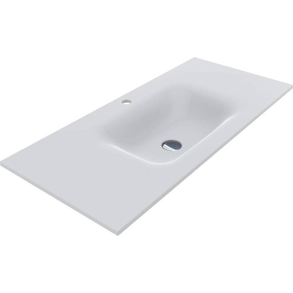 Раковина Miraggio Jessel 1000 Miramarble Matt 0000797 (100x45 см, біла матова, з крилом), Доступні розміри: 100 x 45, Колір виробника: білий матовий, Технологія виробництва: Miramarble Matt, фото 