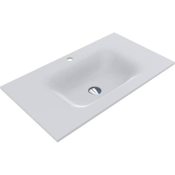 Раковина Miraggio Jessel 800 Mirasoft 0001090 (80x45 см, біла матова, з крилом), Доступні розміри: 80 x 45, Колір виробника: білий матовий, Технологія виробництва: Mirasoft Technology, фото 