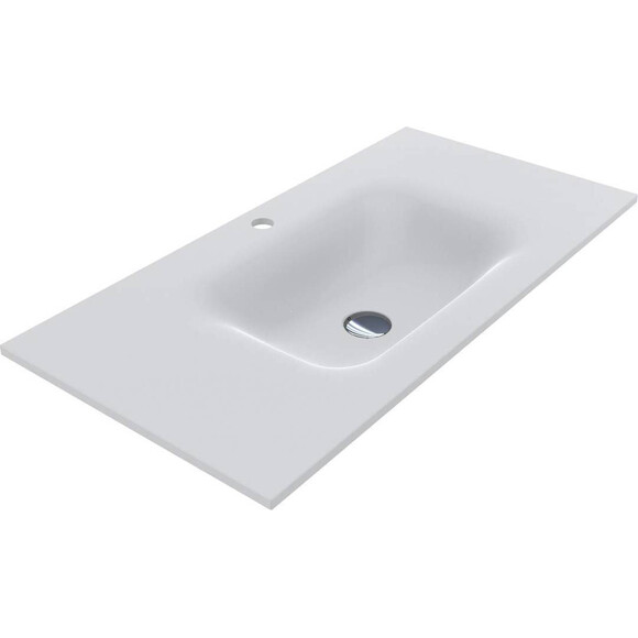 Раковина Miraggio Jessel 900 Miramarble Matt 0000799 (90x45 см, белая матовая, с крылом), Доступные размеры: 90 x 45, Цвет производителя: белый матовый, Технология производства: Miramarble Matt, фото 
