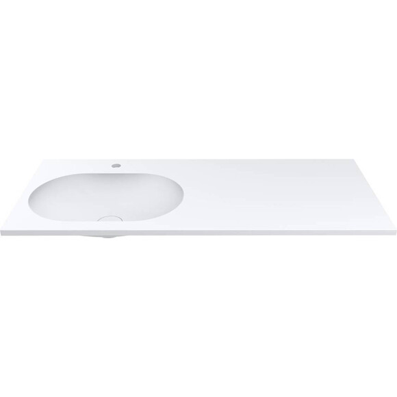 Раковина-столешница Miraggio New York L Mirasoft 0001043 (120x50 см, белая матовая, с крылом), Доступные размеры: 120 x 50 L, Технология производства: Mirasoft Technology, Цвет производителя: белый матовый, фото 2
