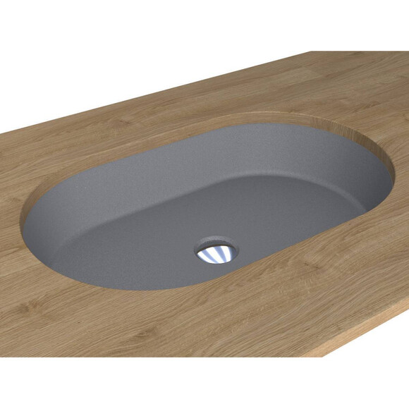 Раковина Miraggio Rome Mirastone gray 0000997 (55x35 см, серая матовая), Цвет производителя: серый, Технология производства: Mirastone, фото 