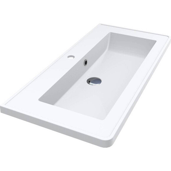 Раковина Miraggio Tres Miramarble Matt 0001544 (90x43 см, біла матова), Колір виробника: білий матовий, Технологія виробництва: Miramarble Matt, фото 