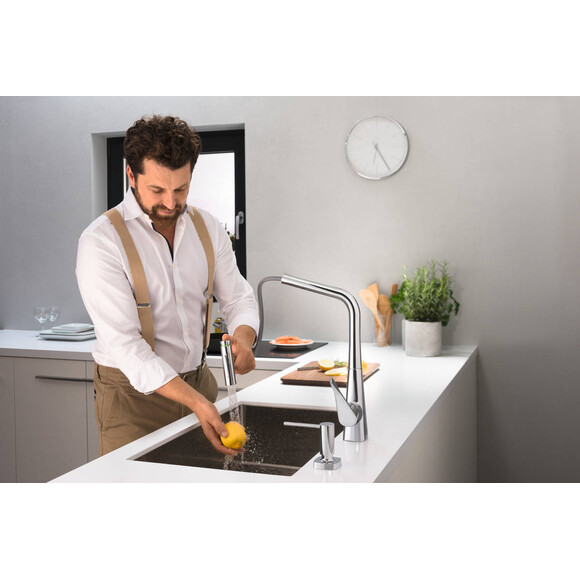 Кухонна дошка Hansgrohe F15 Dark Walnut 40960000 (темний горіх), фото , изображение 2