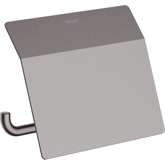 Держатель для туалетной бумаги Hansgrohe AddStoris Brushed Black Chrome 41753340 (брашированный черный хром, с крышкой), Цвет производителя: брашированный черный хром, фото 