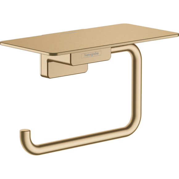 Держатель для туалетной бумаги Hansgrohe AddStoris Brushed Bronze 41772140 (брашированный бронзовый, с полочкой), Цвет производителя: брашированная бронза, фото 