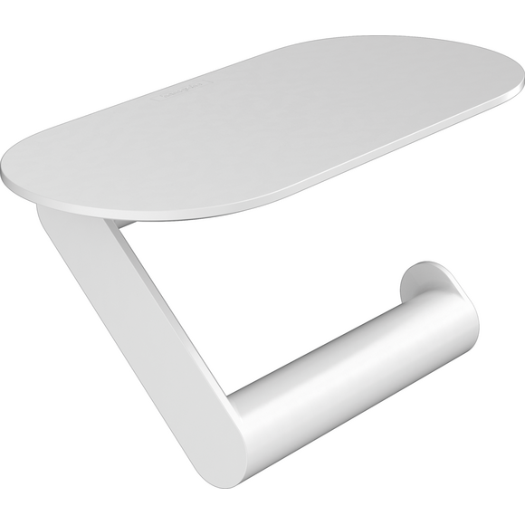 Держатель для туалетной бумаги Hansgrohe WallStoris Matt White 27928700 (белый матовый, с полочкой), Цвет производителя: белый матовый, фото 