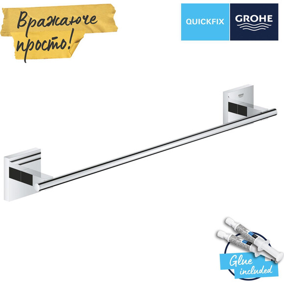 Держатель для полотенец Grohe QuickFix Start Cube 40987000, Цвет производителя: хром, фото 4