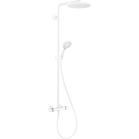 Термостатична душова система Hansgrohe Raindance S 240 Showerpipe PowderRain Matt White 27633700 (біла матова), фото 