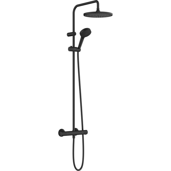 Термостатична душова система Hansgrohe Vernis Blend Showerpipe 240 EcoSmart Matt Black 26428670 (чорна матова), фото 
