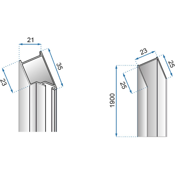 Магнітний профіль Rea Molier Black REA-K6395 (чорний матовий), Колір виробника: чорний матовий, фото , изображение 2