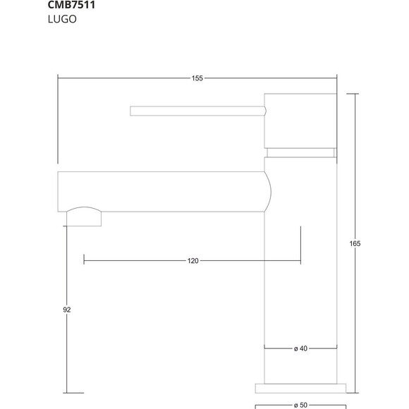 Смеситель для раковины Corsan Lugo Black Matt CMB7511BL (черный матовый), фото 4
