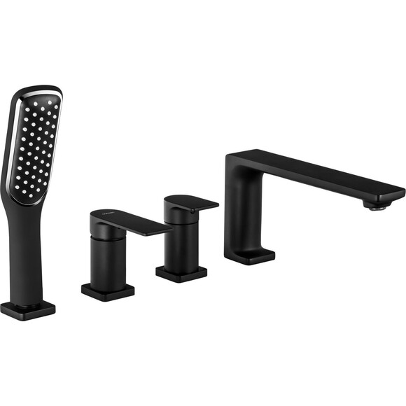 Змішувач на борт ванни Corsan Trino Black Matt CMB7142BL (чорний матовий, на чотири отвори), Колір виробника: чорний матовий, фото , изображение 3