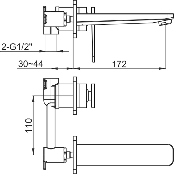 Змішувач прихованого монтажу для умивальника Kohlman Wexpo Chrome QW180W (внутрішня частина у комплекті), фото , изображение 4