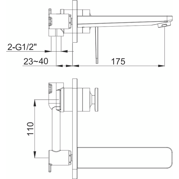 Смеситель скрытого монтажа для умывальника Kohlman Wexpo Chrome QW185W (внутренняя часть в комплекте), фото 2