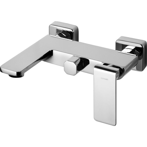 Змішувач для ванни Corsan Trino Chrome CMZ055CH (з лійкою та шлангом), Колір виробника: хром, фото , изображение 2