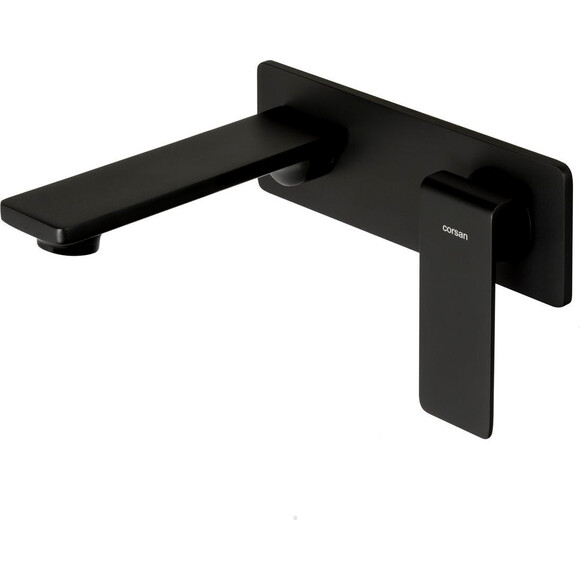 Змішувач прихованого монтажу для умивальника Corsan Trino Black Matt CMB7115BL (чорний матовий, внутрішня частина в комплекті), Колір виробника: чорний матовий, фото 