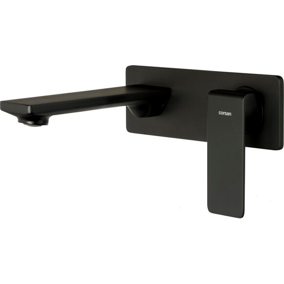 Змішувач прихованого монтажу для умивальника Corsan Trino Black Matt CMB7115BL (чорний матовий, внутрішня частина в комплекті), Колір виробника: чорний матовий, фото , изображение 2