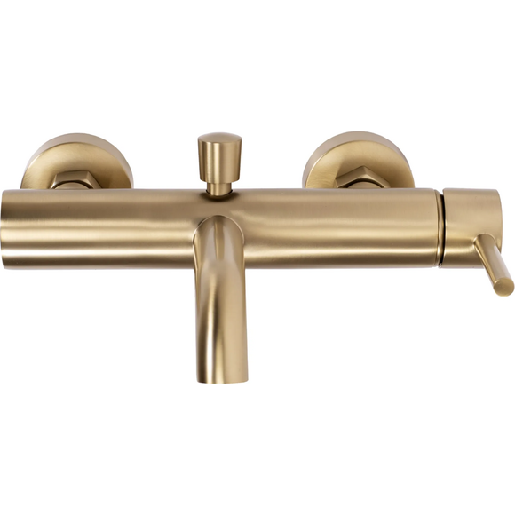 Змішувач для ванни Rea Lungo Brushed Gold REA-B8010 (брашоване золото, з лійкою та шлангом), Колір виробника: золото брашоване (матове), фото , изображение 2