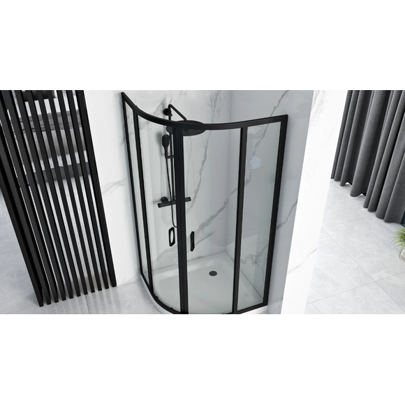 Душевая кабина Rea Look Black REA-K7902 (80x80 см, стекло прозрачное, профиль черный матовый), Доступные размеры: 80 x 80, Цвет производителя: черный матовый, фото 5