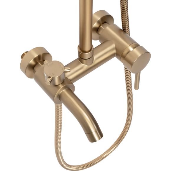 Душова система Rea Luis Brushed Gold REA-P7051 (брашована золота, з виливом), фото , изображение 8