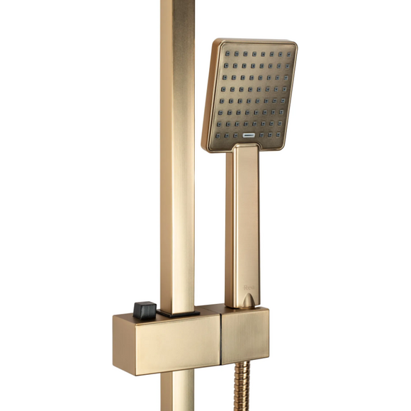 Душевая система Rea Jack Brushed Gold REA-P7050 (брашированное золото, с полочкой), Цвет производителя: брашированное золото (матовое), фото 6