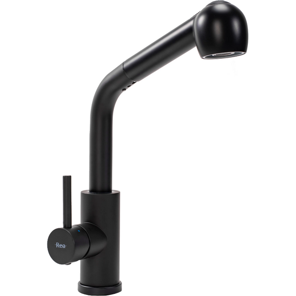 Змішувач для кухні Rea Troy Black REA-B6300 (чорний матовий, з висувною лійкою), Колір виробника: чорний матовий, фото 