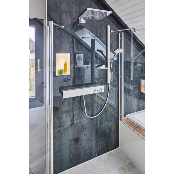 Душовий гарнітур Hansgrohe Raindance Select S White/Chrome 27648400 (білий/хром, з полицею), фото , изображение 2